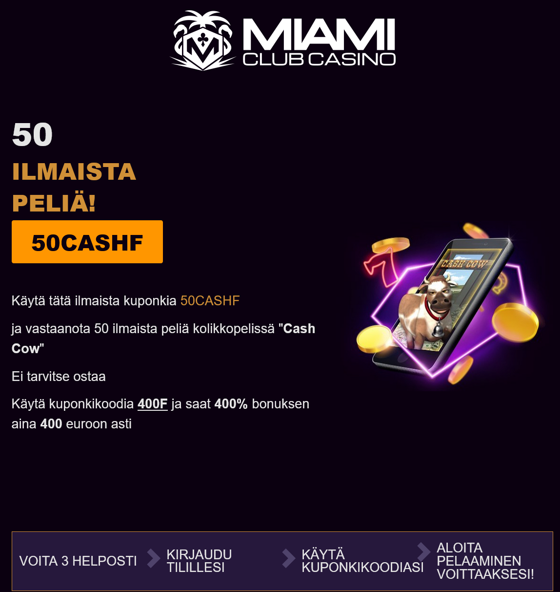 Miami Club
50 Free Spins Miami Club 50 Free Spins