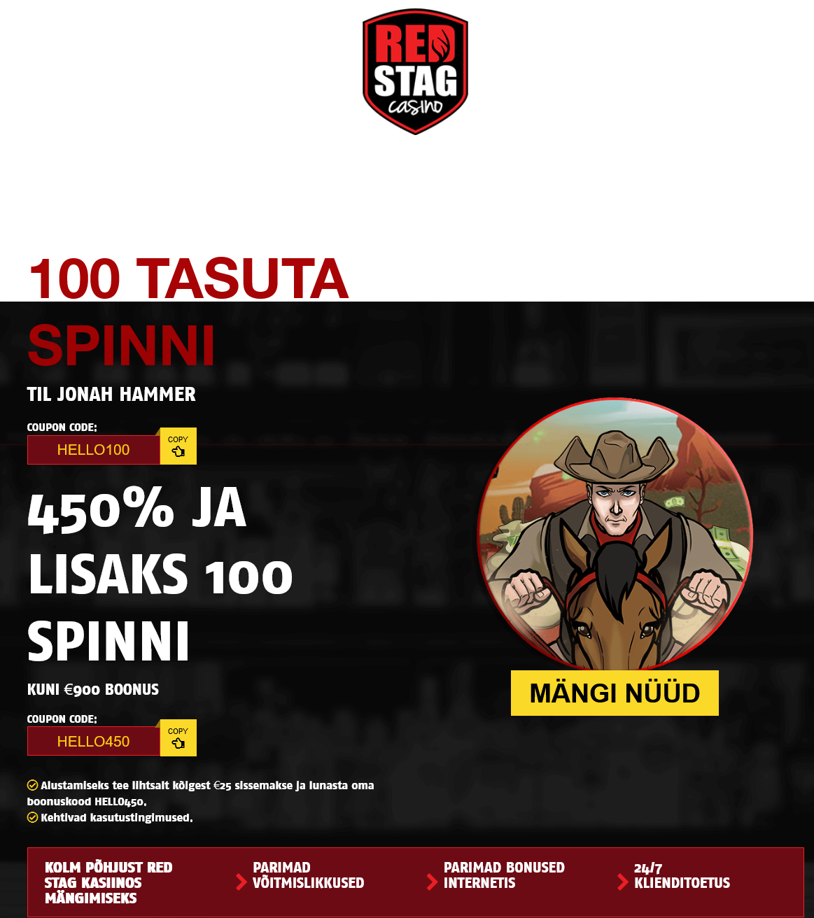 Red Stag EE 100 Free
Spins Red
Stag EE 100 Free Spins