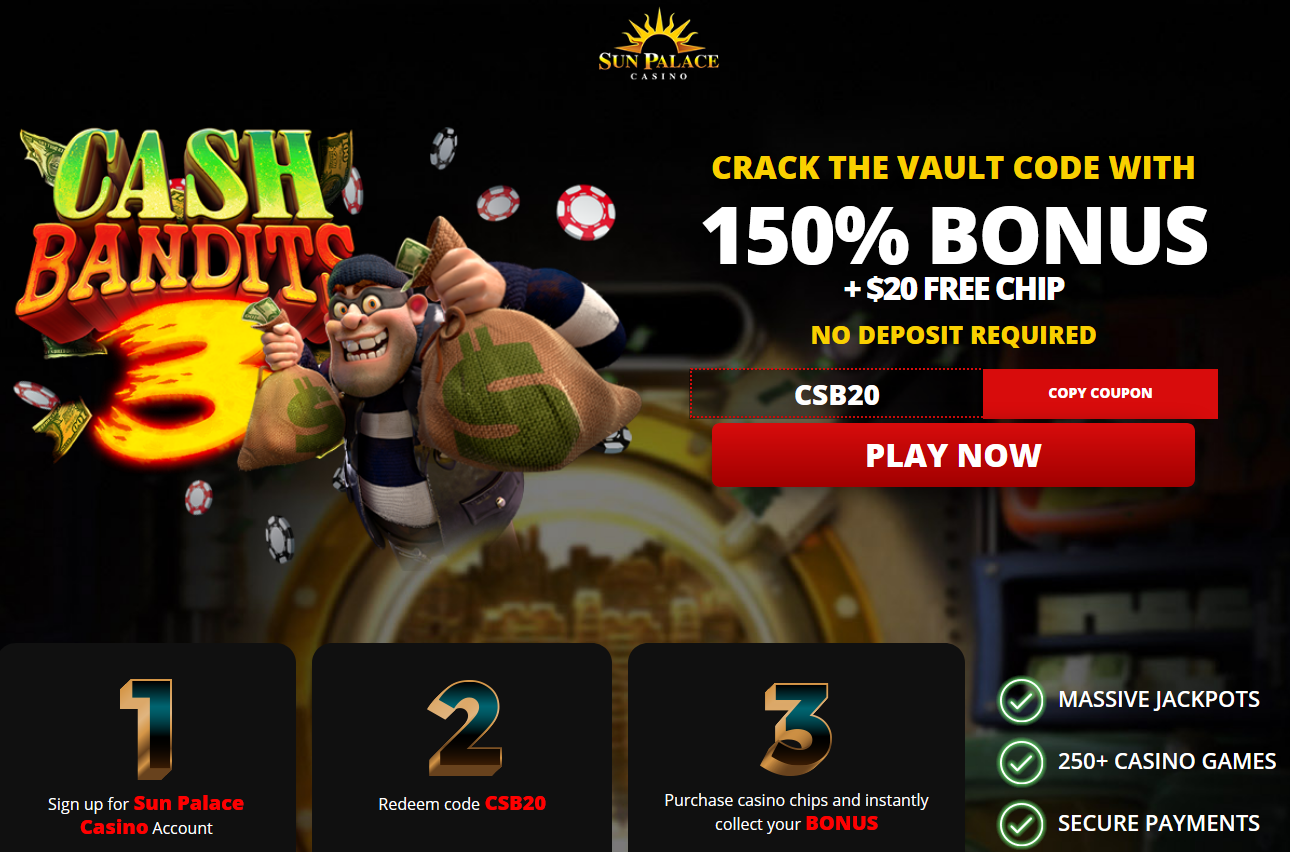 150% WELCOME BONUS + $20 FREE
CHIP 150%
WELCOME BONUS + $20 FREE CHIP