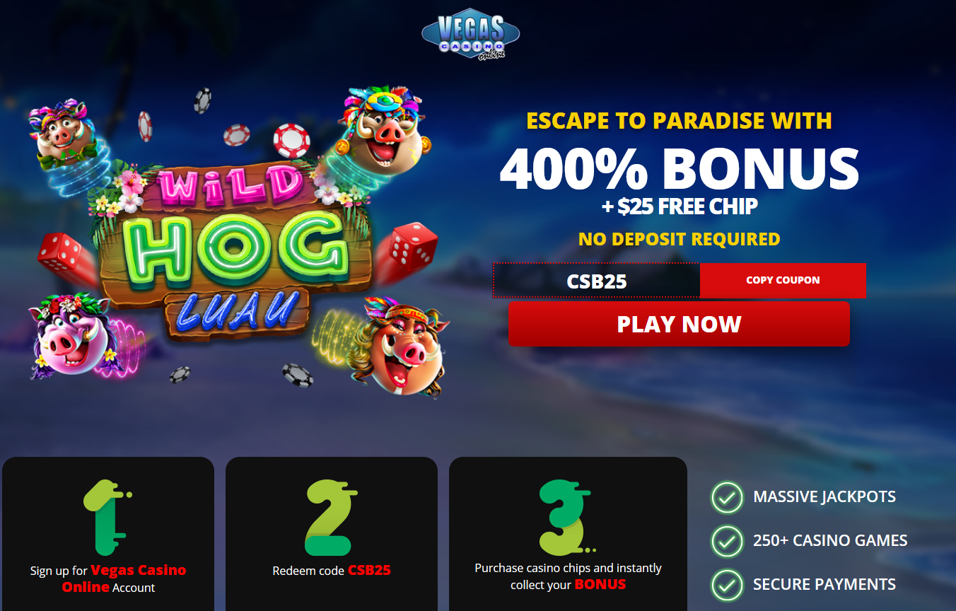 400% WELCOME BONUS + $25 FREE
CHIP 400%
WELCOME BONUS + $25 FREE CHIP